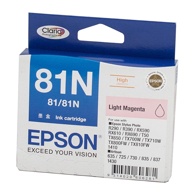 EPSON 81N HY Light Magenta Ink cartridge, showcasing its vibrant color and design, ideal for high-quality printing.