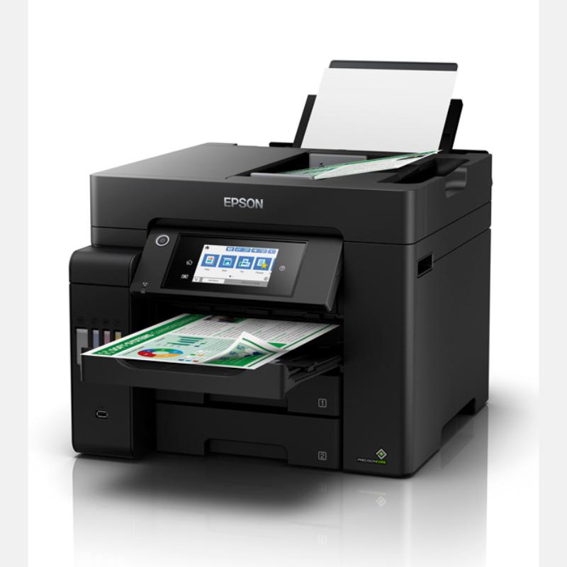 EPSON ET5800 Inkjet MFP showcasing its sleek design and multifunction capabilities, ideal for home and office use.