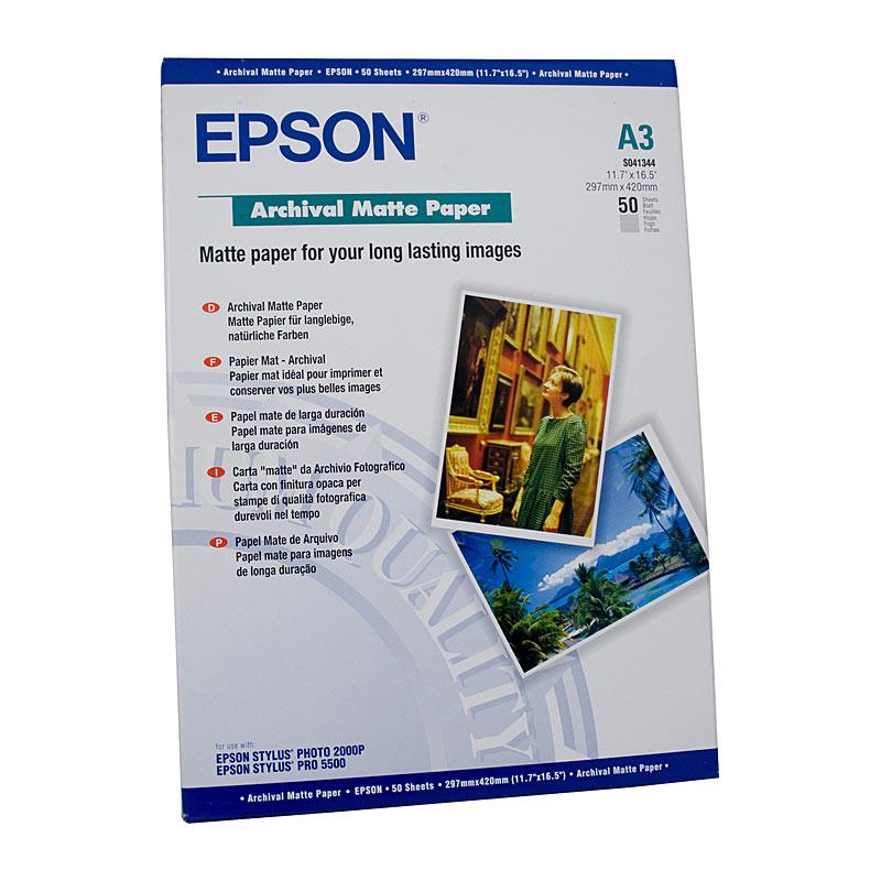 EPSON S041344 Archival Paper pack showcasing premium quality sheets for vibrant printing.