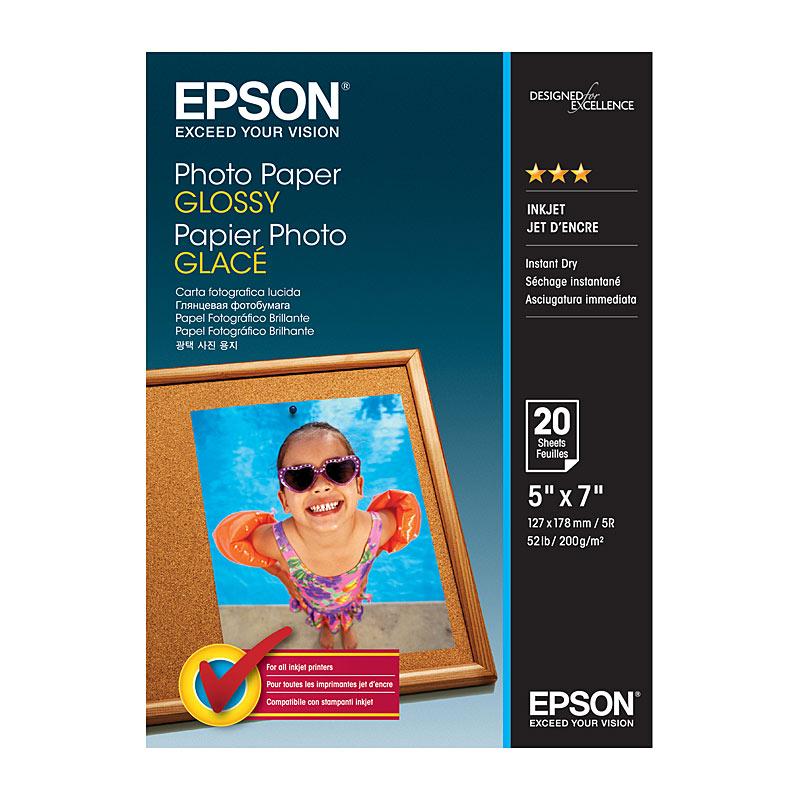 EPSON S042544 Glossy P/Paper pack showcasing premium glossy photo paper sheets.