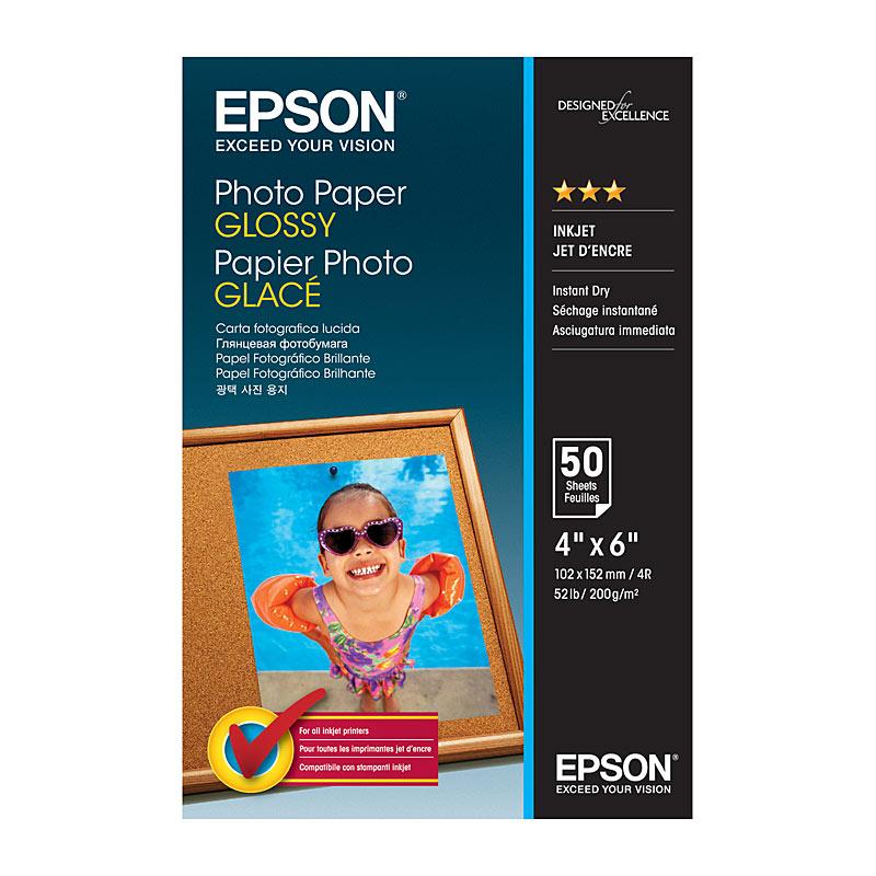 EPSON S042547 4x6 glossy photo paper pack showcasing vibrant prints and premium quality.