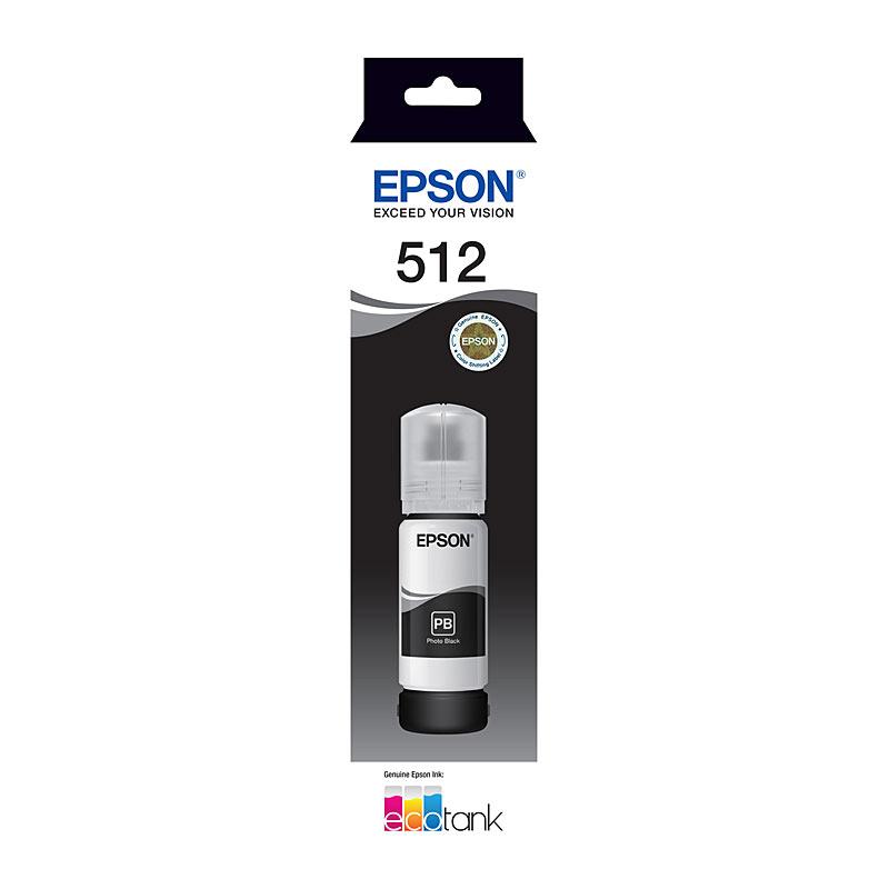 EPSON T512 PBlack EcoTank Bottle with vibrant black toner for high-quality printing.