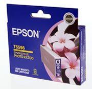 EPSON T559 Light Magenta RX700 ink cartridge, showcasing its vibrant color and design, ideal for high-quality printing.