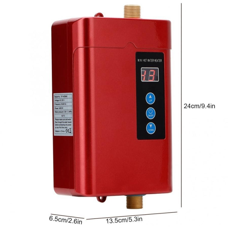 EU Plug 4000W Electric Water Heater with remote control and adjustable temperature settings, showcasing its sleek design and user-friendly interface.