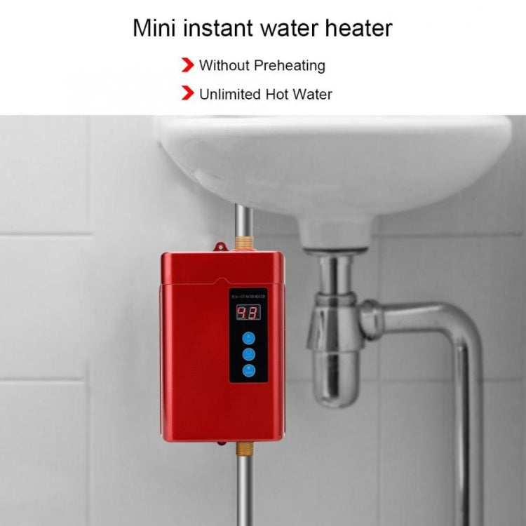 EU Plug 4000W Electric Water Heater with remote control and adjustable temperature settings, showcasing its sleek design and user-friendly interface.