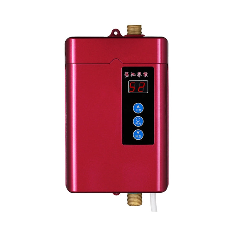 EU Plug 4000W Electric Water Heater with remote control and adjustable temperature settings, showcasing its sleek design and touch screen interface.