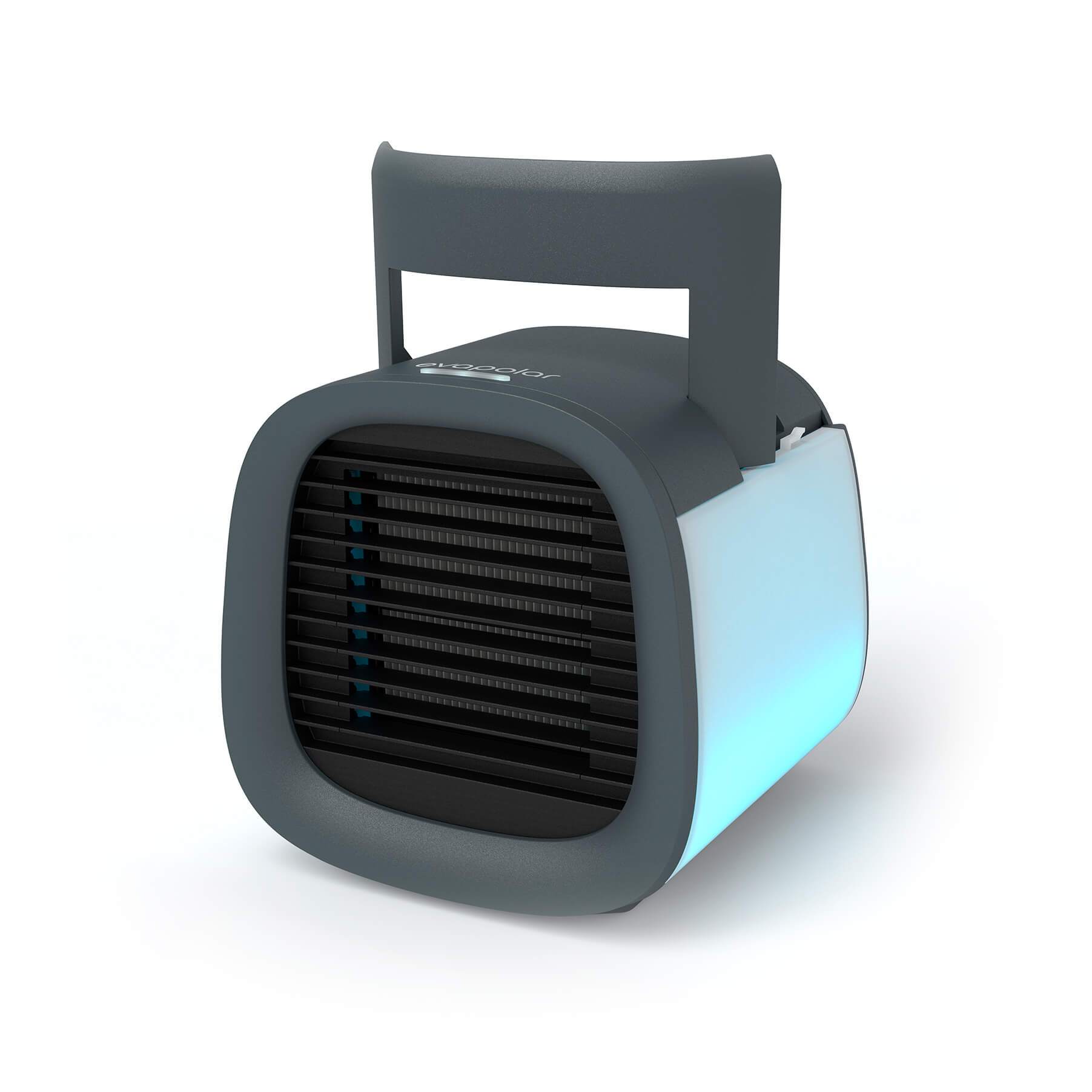 Evapolar evaCHILL Personal Evaporative Air Cooler and Humidifier in a stylish design, showcasing its compact size and user-friendly control pad.