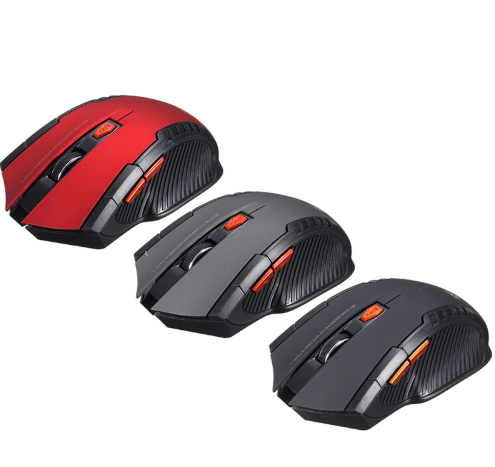 Fantech W4 Raigor Wireless Gaming Mouse in red color, featuring ergonomic design and six buttons for gaming.