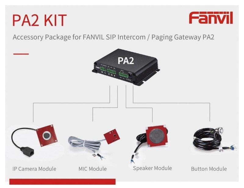 FANVIL PA2 Accessories Kit featuring essential components for IPF-PA2 intercom system.