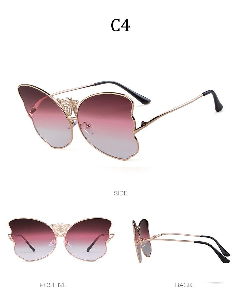 Fashion butterfly sunglasses for women in pink, featuring oversized lenses and a vintage design, perfect for sun protection.