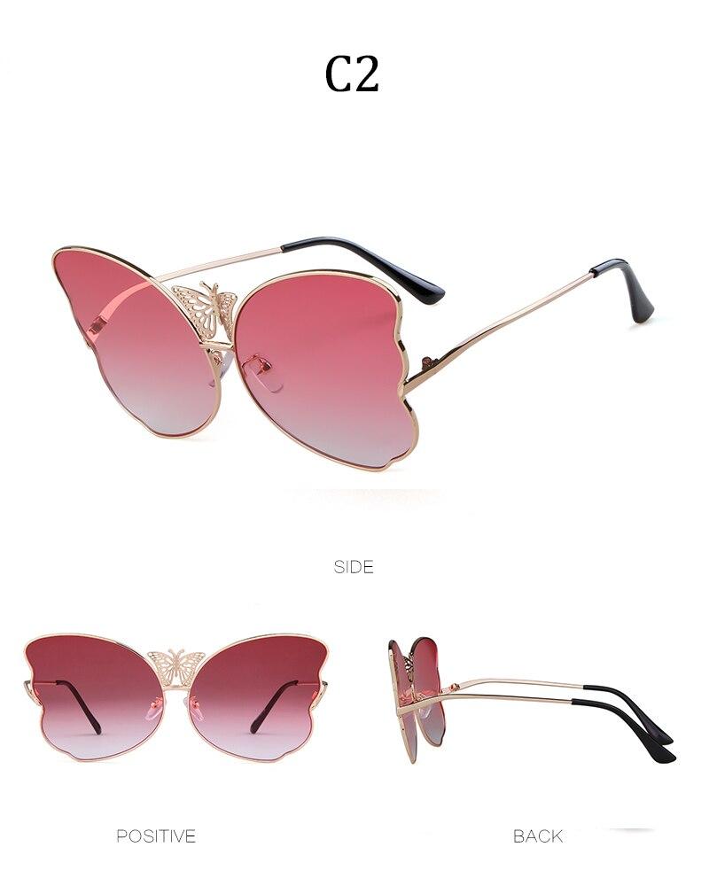 Fashion butterfly sunglasses for women in pink, featuring oversized lenses and a vintage design, perfect for sun protection.