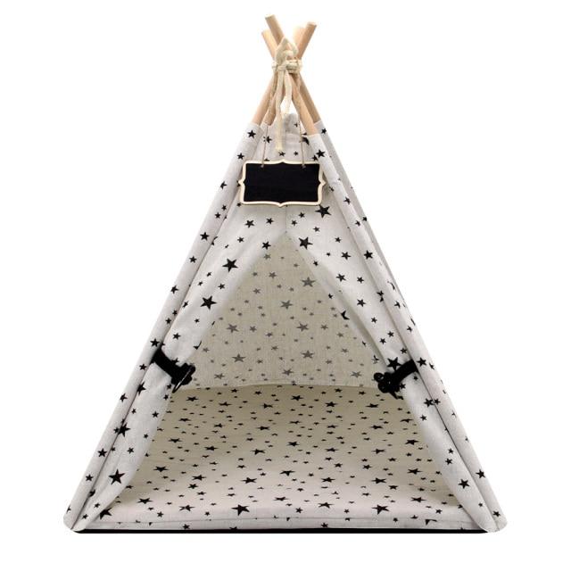 Fashion Cat Tent Nest in gray, blue, and white colors, featuring a thick cushion and cozy design for cats and small dogs.