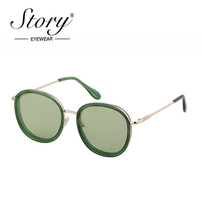 Fashion round sunglasses featuring green candy lenses and a pink frame, designed for both men and women, showcasing a luxurious and trendy style.