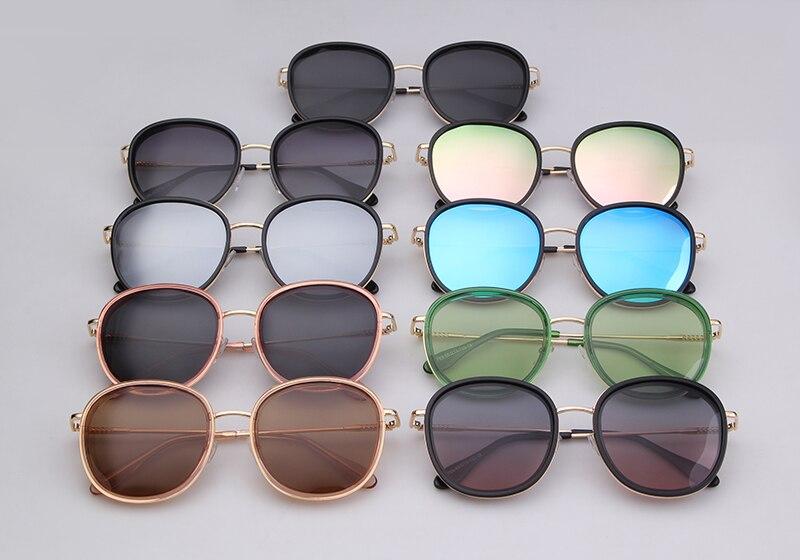 Fashion round sunglasses featuring green candy lenses and a pink frame, designed for both men and women, showcasing a luxurious and trendy style.