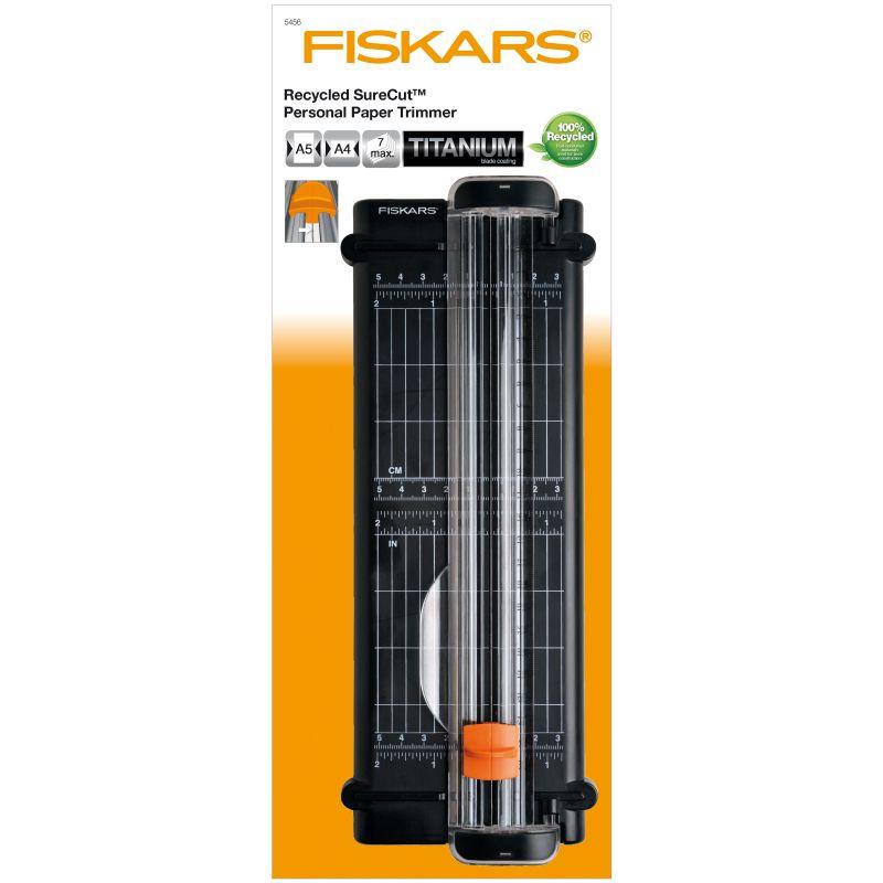 FISKARS A5 Rec Surecut Trimmer showcasing its compact design and precision cutting features.