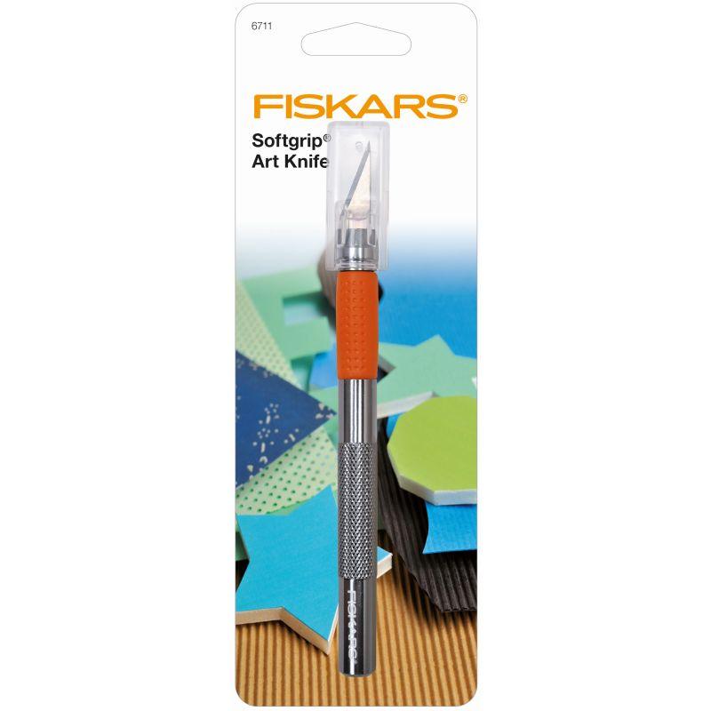 FISKARS Precision Art Knife with ergonomic handle and stainless steel blade, ideal for detailed cutting tasks.