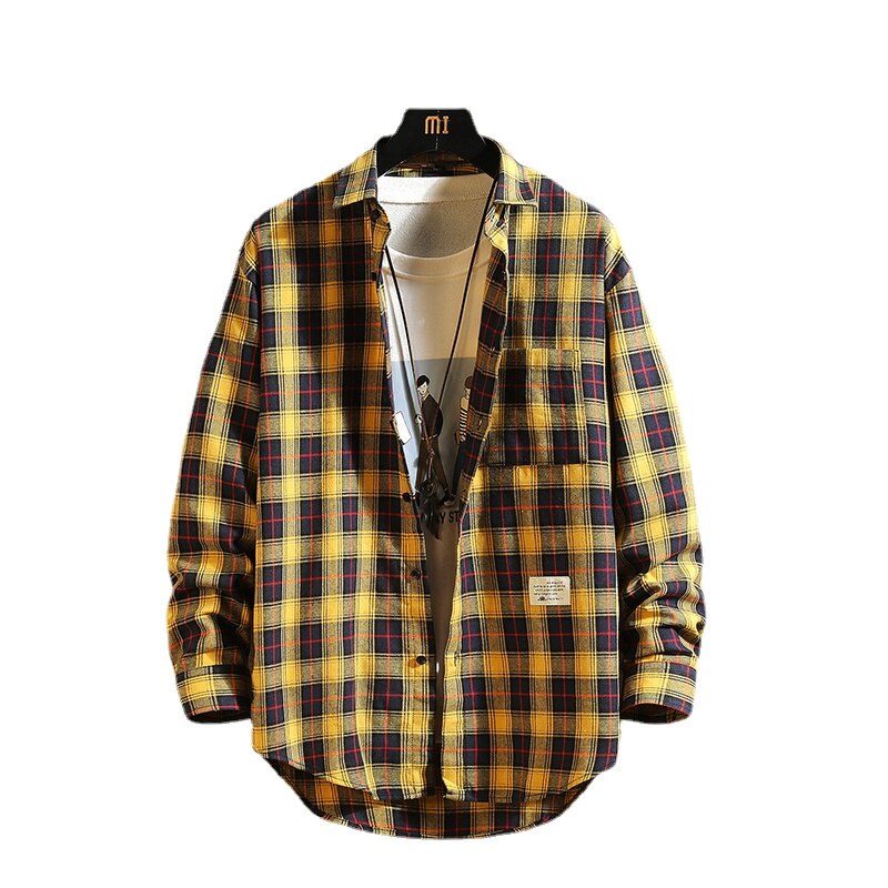 Men's Flannel Cotton Long Sleeve Plaid Shirt in various colors and styles, showcasing its quality fabric and design.