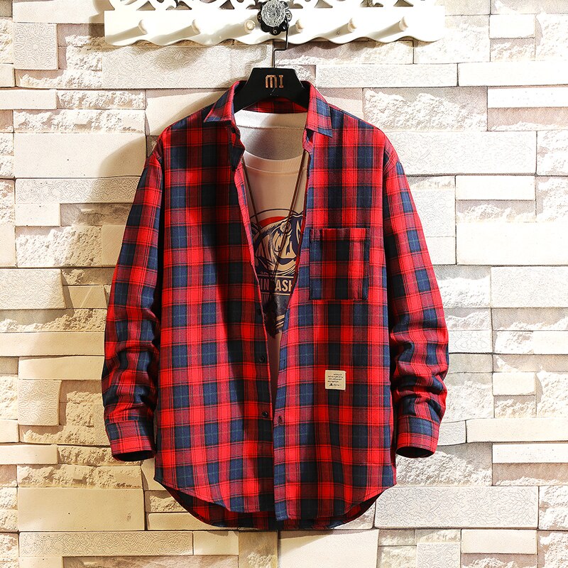 Men's Flannel Cotton Long Sleeve Plaid Shirt in various colors and styles, showcasing its quality fabric and design.