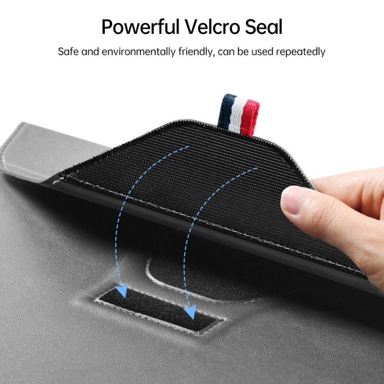 Envelope Holder Laptop Sleeve Bag for 15.4 to 16.1 inch laptops, featuring waterproof PU material and micro fleece lining.