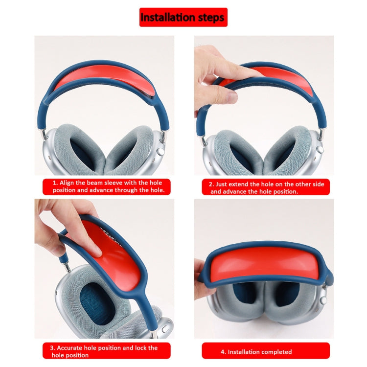 Transparent silicone spar caps for AirPods Max headphones, showcasing their soft and skin-friendly texture.