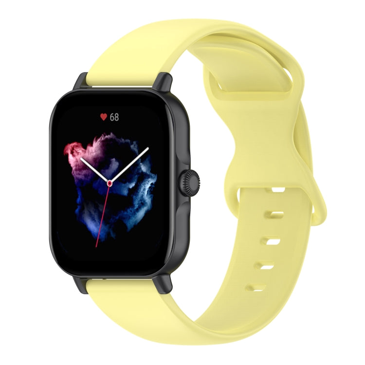 Amazfit Active L Butterfly 8-shaped Buckle Silicone Watch strap in vibrant colors, showcasing its soft silicone material and thickened design.