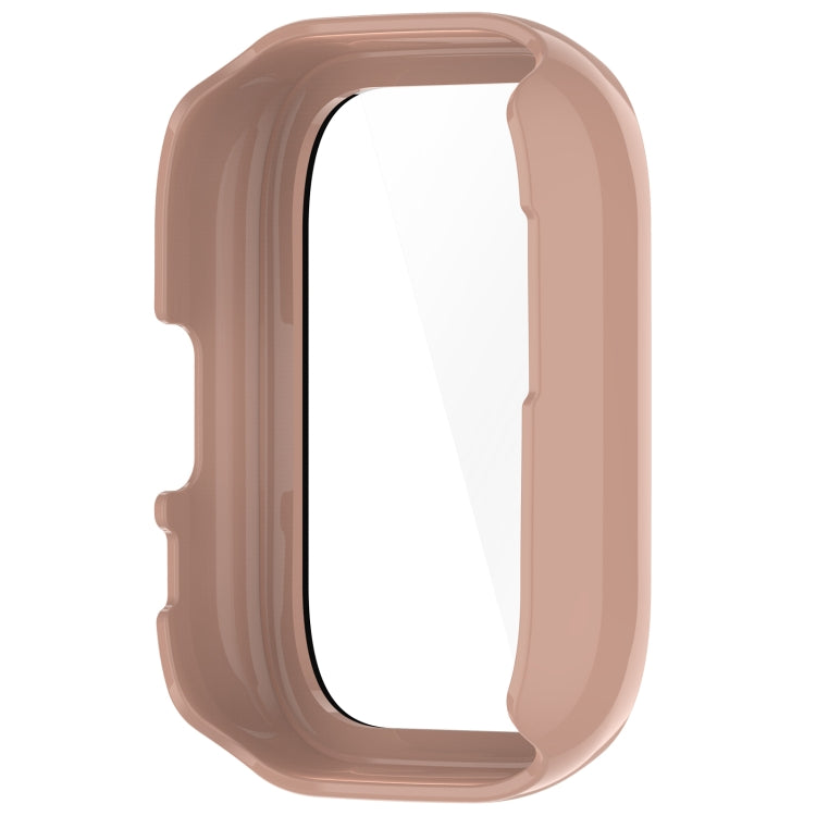 Pink tempered glass watch case designed for Amazfit Aactive, showcasing its sleek and protective features.