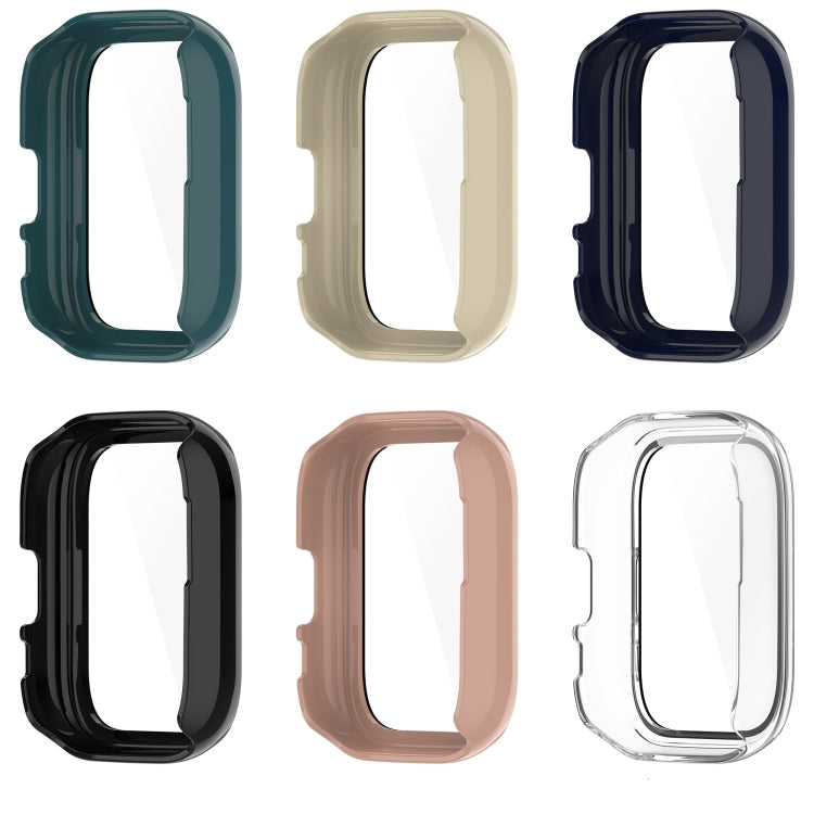 Pink tempered glass watch case designed for Amazfit Aactive, showcasing its sleek and protective features.