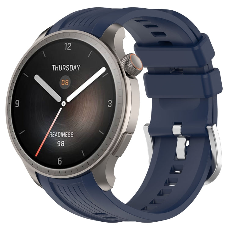 Amazfit Balance A2286 Vertical Texture Silicone Watch strap in black, showcasing its soft and durable silicone material with a textured design.