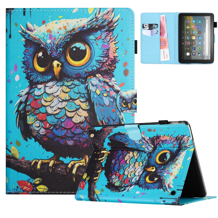 Colored Drawing Stitching Case for Amazon Kindle Fire HD 8, showcasing its stylish design and durable material.