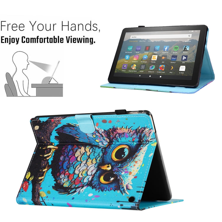 Colored Drawing Stitching Case for Amazon Kindle Fire HD 8, showcasing its stylish design and durable material.