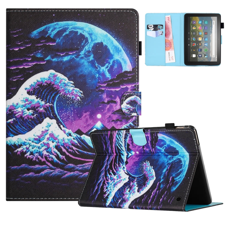 Colored Drawing Stitching Case for Amazon Kindle Fire HD 8, showcasing its stylish design and protective features.