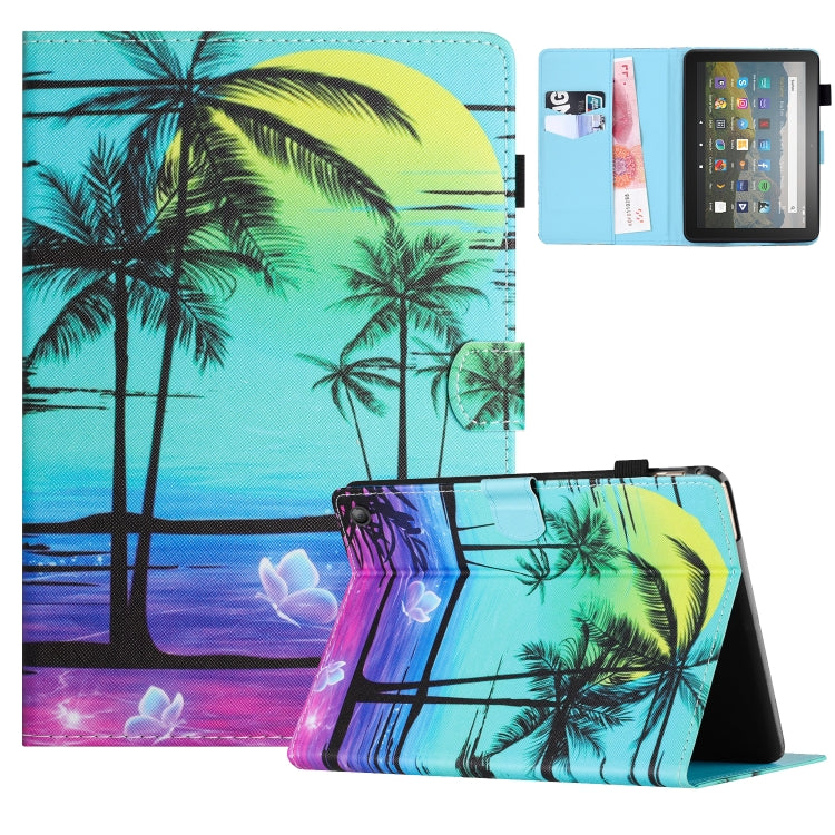 Colored drawing stitching case for Amazon Kindle Fire HD10 and HD10 Plus 2021, showcasing its stylish design and protective features.