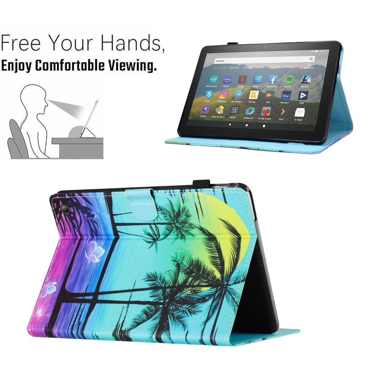 Colored drawing stitching case for Amazon Kindle Fire HD10 and HD10 Plus 2021, showcasing its stylish design and protective features.