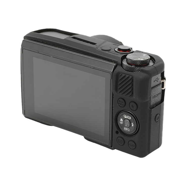 Soft silicone protective case for Canon PowerShot G7 X Mark II, showcasing its flexible design and snug fit.