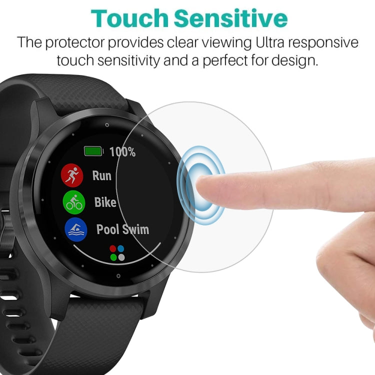 Garmin Vivoactive 4S Soft Hydrogel Film Watch Screen Protector, showcasing its clarity and fit on the smartwatch.