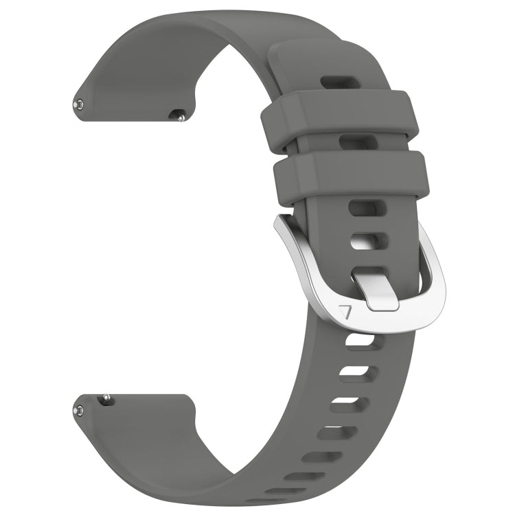 Dark grey silicone watch band for Garmin vivoactive 5 and Active 5, showcasing its stylish design and adjustable features.