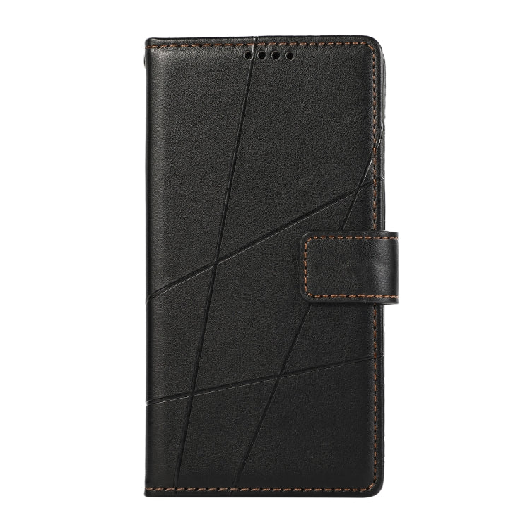 For Google Pixel 6 PU Genuine Leather Texture Embossed Line Phone Case with card slots and kickstand feature, showcasing its stylish design and functionality.