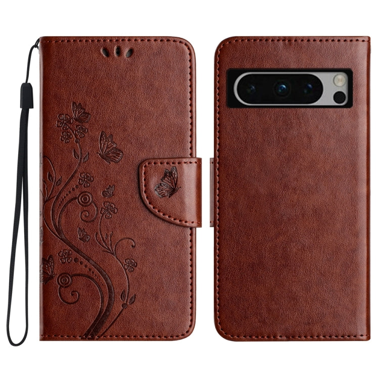 Butterfly Flower Pattern Flip Leather Phone Case for Google Pixel 8, showcasing its elegant design and functional features.