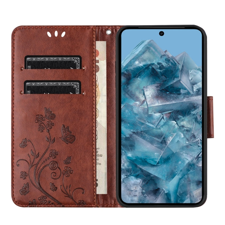 Butterfly Flower Pattern Flip Leather Phone Case for Google Pixel 8, showcasing its elegant design and functional features.