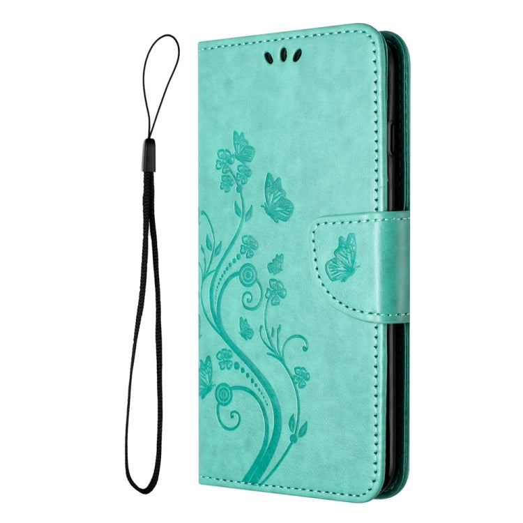 Butterfly Flower Pattern Flip Leather Phone Case for Google Pixel 8, showcasing a vibrant floral design with card slots and a holder for horizontal viewing.