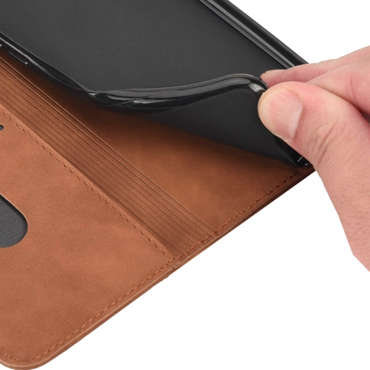 Brown splicing leather phone case for Google Pixel 8 Pro, showcasing its elegant design and practical features.