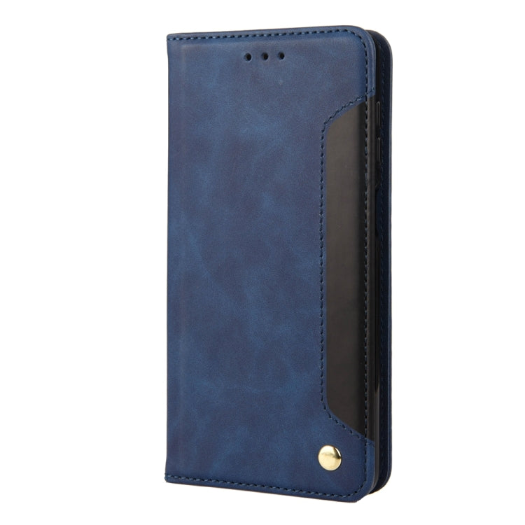 Blue splicing leather phone case for Google Pixel 8, showcasing its stylish design and practical features.