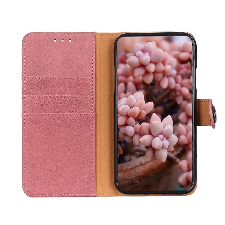 KHAZNEH Cowhide Texture Horizontal Flip Leather Case for Google Pixel 8a, showcasing premium PU leather and practical design features.