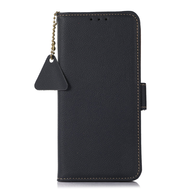 For Google Pixel 8A Side-Magnetic TJ Genuine Leather RFID Phone Case showcasing its genuine leather finish, card wallet slots, and bracket design.