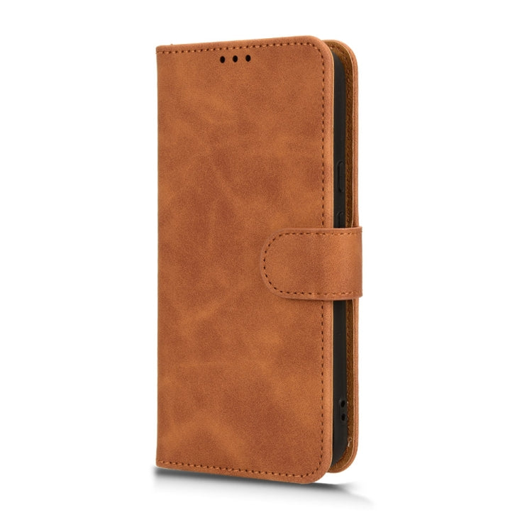 Brown magnetic flip leather phone case for Google Pixel 8a, showcasing its elegant design and card slots.