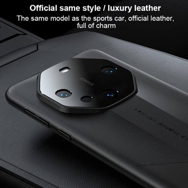 For Huawei Mate 60 Imitation Ultimate Design PC + Leather Phone Case showcasing its sleek leather and PC material.