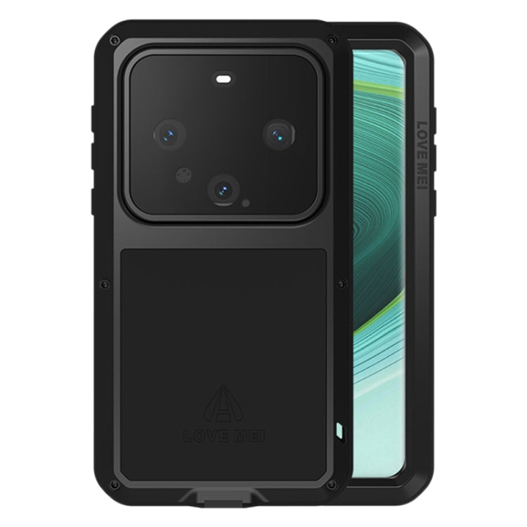 LOVE MEI Metal Shockproof Case for Huawei Mate 60 Pro, showcasing its sleek design and robust protection features.