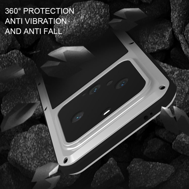 LOVE MEI Metal Shockproof Case for Huawei Mate 60 Pro, showcasing its sleek design and robust protection features.