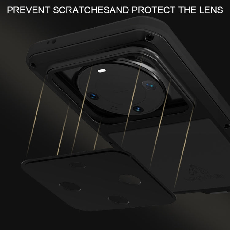 LOVE MEI Metal Shockproof Case for Huawei Mate 60 Pro, showcasing its sleek design and robust protection features.