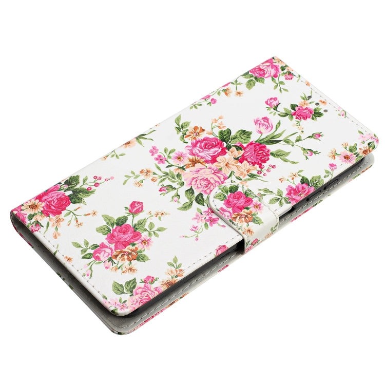 Huawei Mate 60 Pro Colored Drawing Leather Phone Case featuring a beautiful Peonies design, showcasing its stylish and functional attributes.